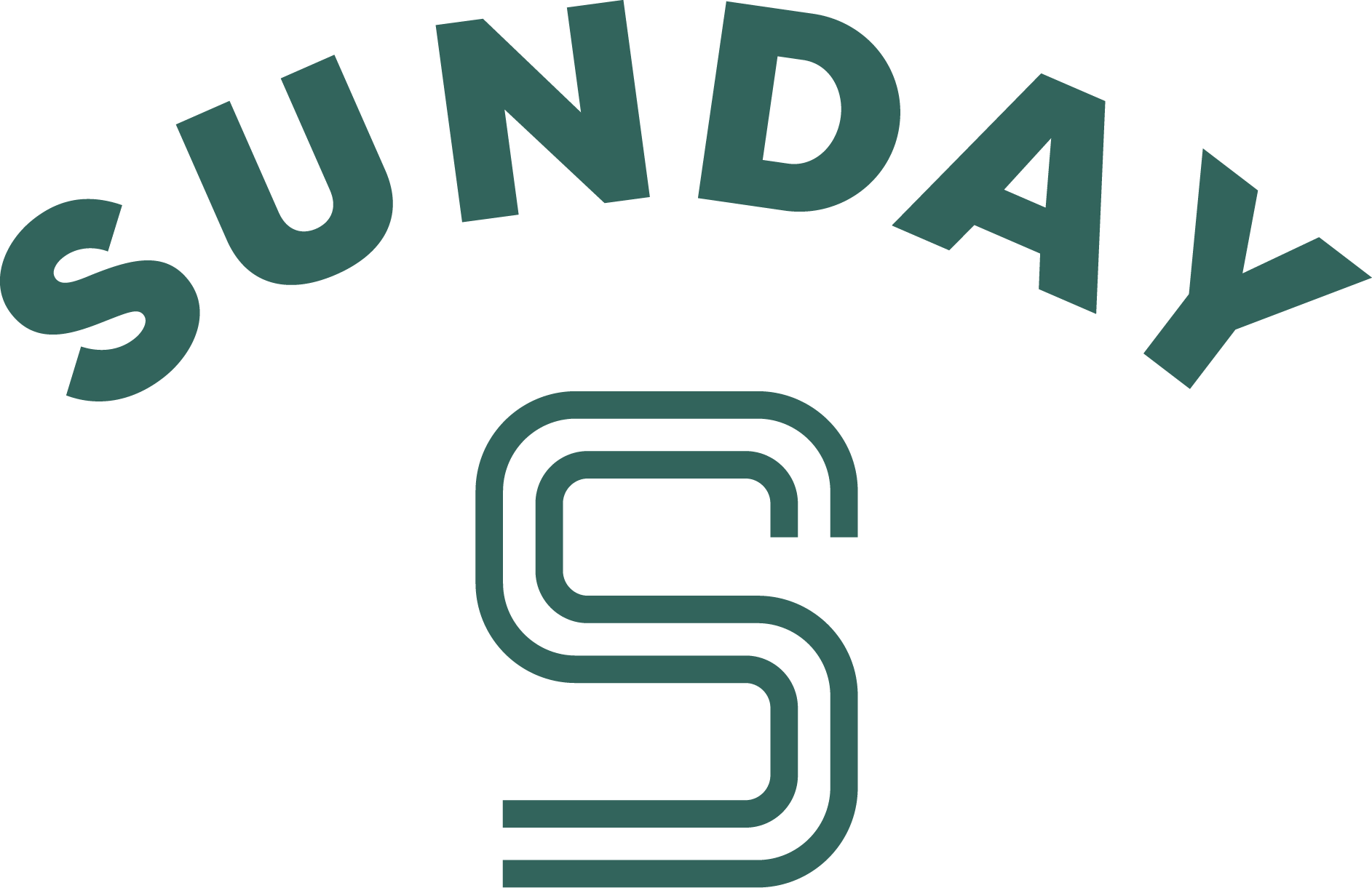 Sunday Nine Golf Club logo with stylized ‘S’ and text ‘Sunday’ above, representing Hamilton’s upcoming indoor golf simulator venue.