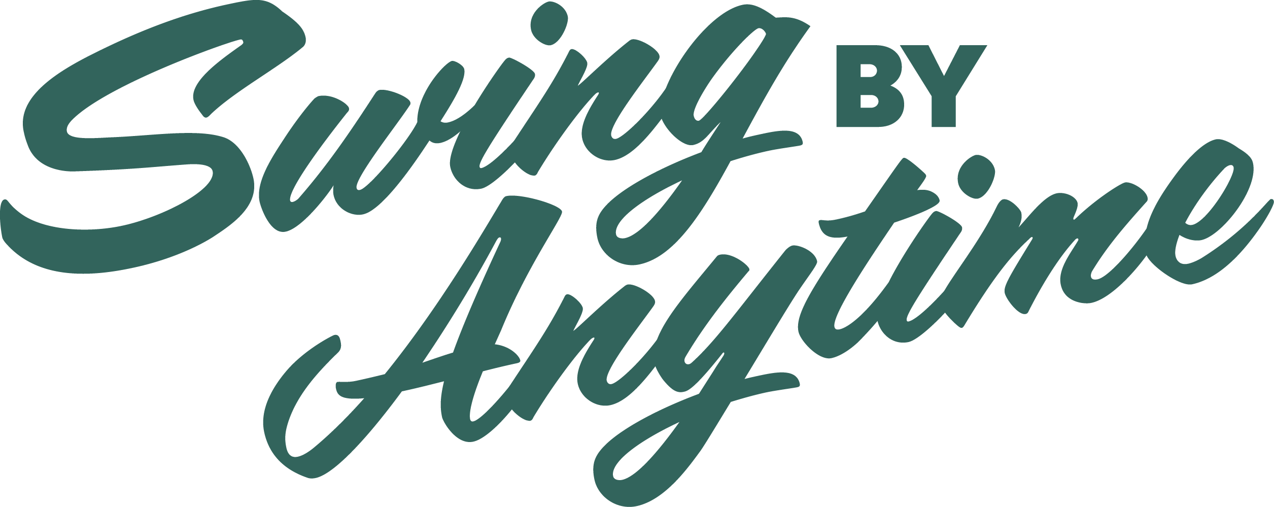 Sunday Nines tagline in a script text that says "Swing by Anytime"
